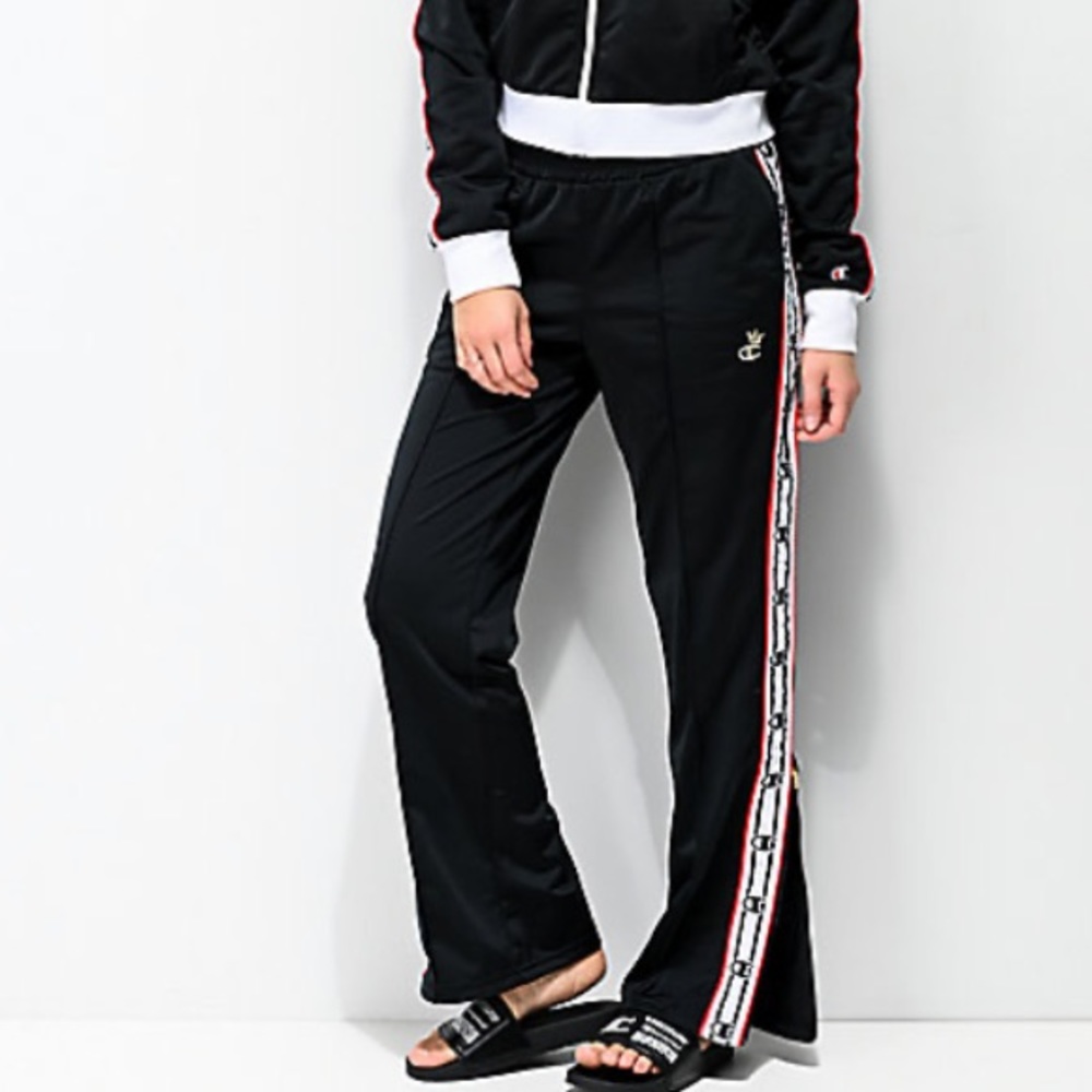Champion Black & White Taping Track Pants
